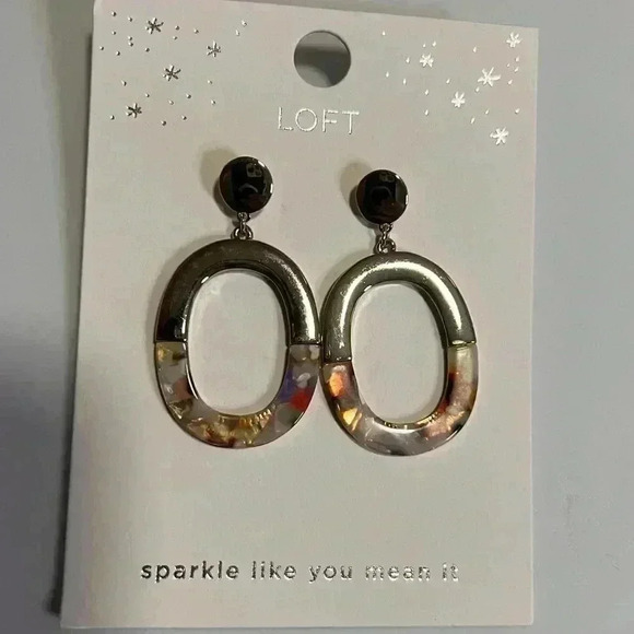 NWT Loft gold multi color earrings - Picture 1 of 2
